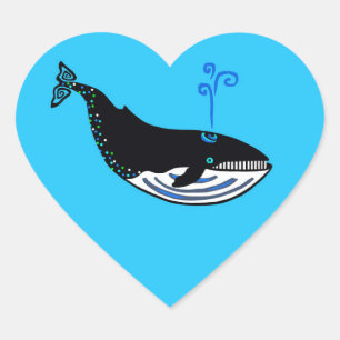 I Liebe Blue WHALES - Wildlife warrior - Nature Herz-Aufkleber