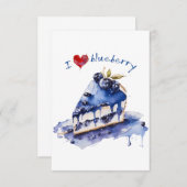 I Liebe Blueberry TShirt, Blueberry Cake Wasserfar Dankeskarte (Vorne/Hinten)