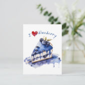 I Liebe Blueberry TShirt, Blueberry Cake Wasserfar Dankeskarte (Stehend Vorderseite)