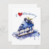 I Liebe Blueberry TShirt, Blueberry Cake Wasserfar Dankeskarte (Vorne/Hinten)
