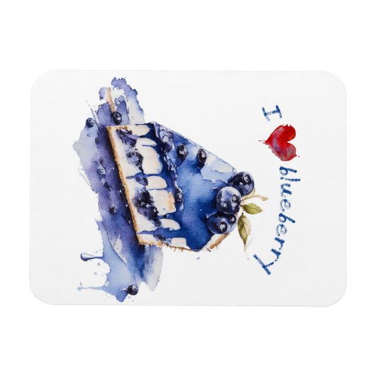 I Liebe Blueberry TShirt, Blueberry Cake Wasserfar Magnet (Horizontal)