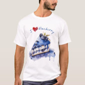 I Liebe Blueberry TShirt, Blueberry Cake Wasserfar T-Shirt (Vorderseite)
