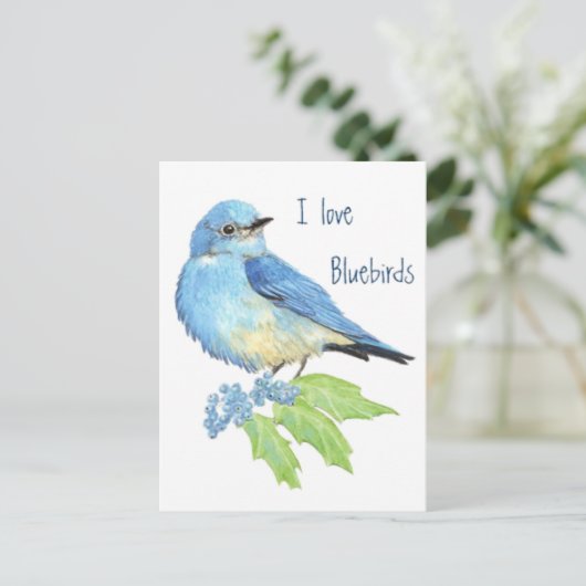 I Liebe Bluebirds, Vogelsammlung Postkarte (Stehend Vorderseite)