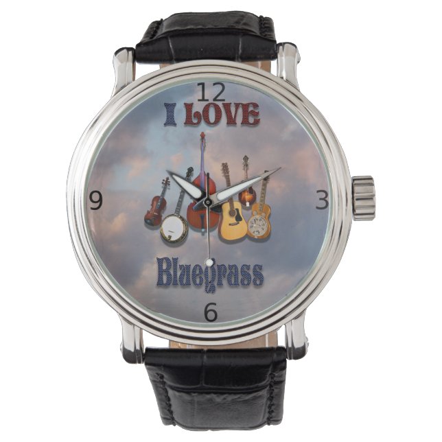 I LIEBE BLUEGRASS ARMBANDUHR (Vorderseite)