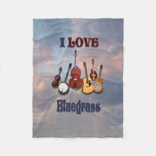 I LIEBE BLUEGRASS FLEECEDECKE (Vorderseite)