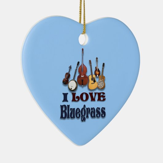 I LIEBE BLUEGRASS KERAMIK ORNAMENT (Rechts)