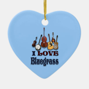 I LIEBE BLUEGRASS KERAMIK ORNAMENT