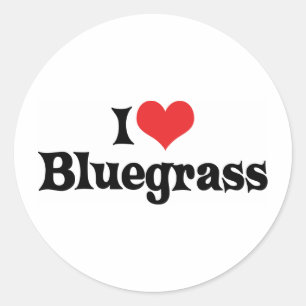 I Liebe Bluegrass Music Runder Aufkleber