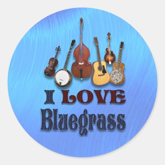 I LIEBE BLUEGRASS - STICKER (Vorderseite)