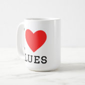 I LIEBE BLUES KAFFEETASSE (Vorderseite Links)