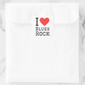 I Liebe Blues Rock Quadratischer Aufkleber (Tasche)
