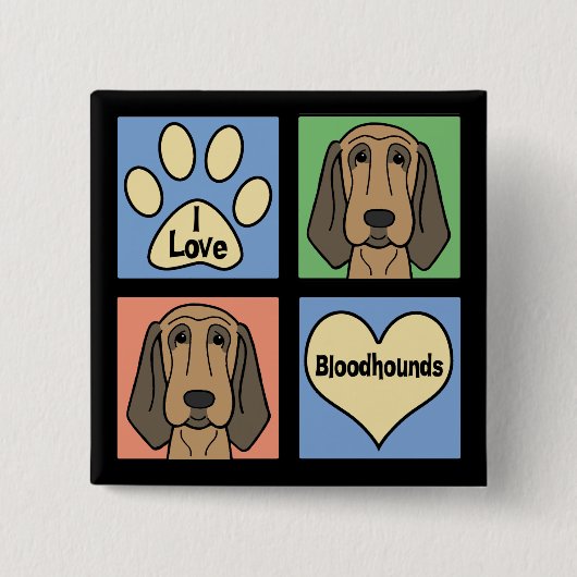 I Liebe-Bluthunde Button (Vorderseite)
