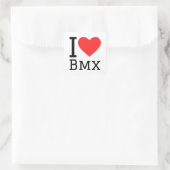 I Liebe bmx Quadratischer Aufkleber (Tasche)