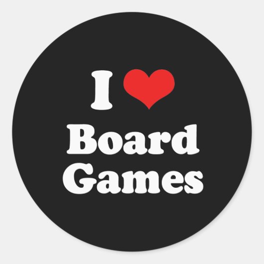 I Liebe Board Games Tshirt Runder Aufkleber (Vorderseite)