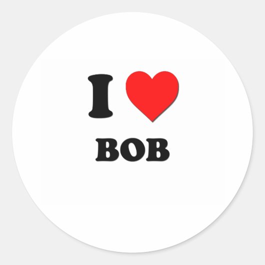 I LIEBE BOB RUNDER AUFKLEBER (Vorderseite)