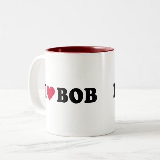 I LIEBE-BOB ZWEIFARBIGE TASSE (Vorderseite Links)