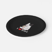 I Liebe Boba Bubble Tee Dog Cut Französisch Bulldo Pappteller (Schrägansicht)