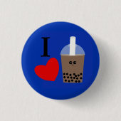 I Liebe Boba Drink #1 Schaltfläche Button (Vorderseite)