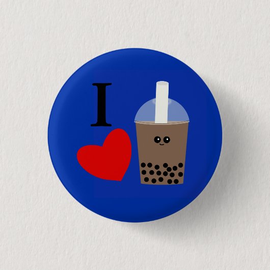 I Liebe Boba Drink #1 Schaltfläche Button (Vorderseite)