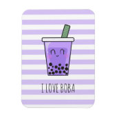 I Liebe Boba Kawaii Bubble Tea Taro Ube Lila Magnet (Vertikal)
