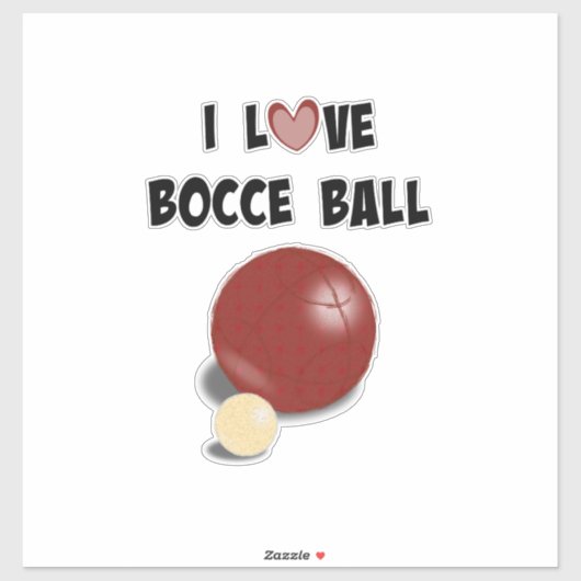 I Liebe Bocce Ball Aufkleber (Blatt)