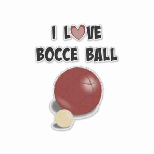I Liebe Bocce Ball Aufkleber (Vorderseite)