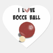 I Liebe Bocce Ball Herz-Aufkleber (Vorderseite)