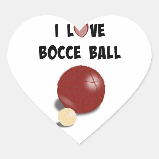 I Liebe Bocce Ball Herz-Aufkleber (Vorderseite)