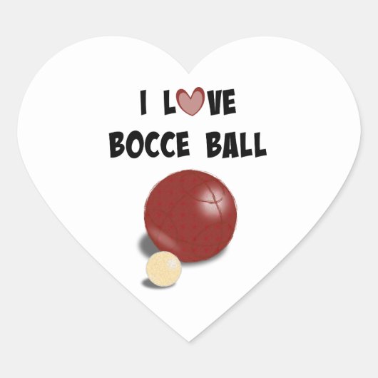 I Liebe Bocce Ball Herz-Aufkleber (Vorderseite)
