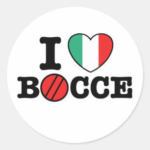 I Liebe Bocce Runder Aufkleber