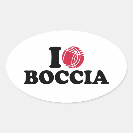 I Liebe Boccia Boule Ovaler Aufkleber (Vorderseite)