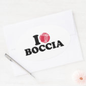 I Liebe Boccia Boule Ovaler Aufkleber (Umschlag)