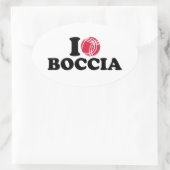 I Liebe Boccia Boule Ovaler Aufkleber (Tasche)