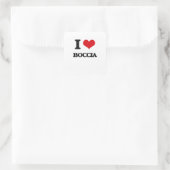I Liebe Boccia Quadratischer Aufkleber (Tasche)