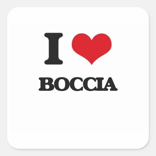 I Liebe Boccia Quadratischer Aufkleber (Vorderseite)