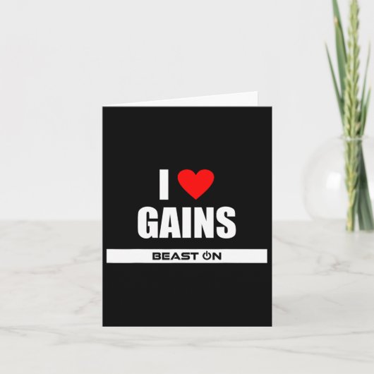 I Liebe Bodybuilding Gainz Gym Fitness Traini Karte (Vorderseite)