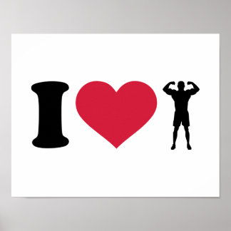 I LIEBE BODYBUILDING POSTER