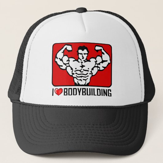 I Liebe-Bodybuilding Truckerkappe (Vorderseite)