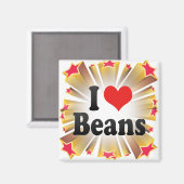 I Liebe Bohnen Magnet (Vorderseite/Rückseite)