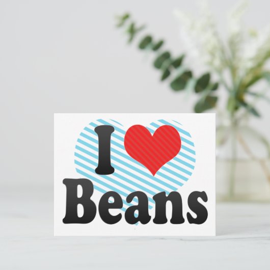 I Liebe Bohnen Postkarte (Stehend Vorderseite)