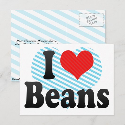 I Liebe Bohnen Postkarte (Vorne/Hinten)