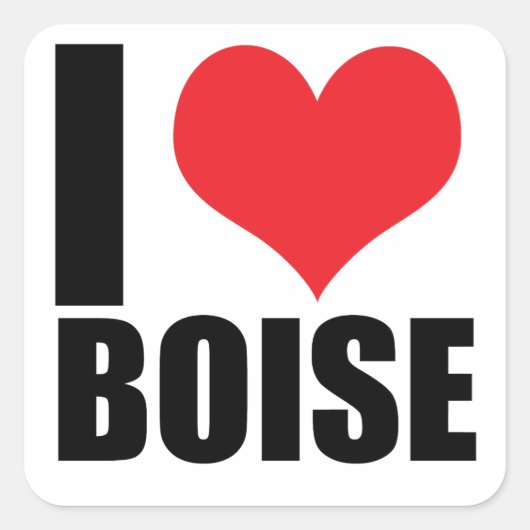 I Liebe Boise Quadratischer Aufkleber (Vorderseite)