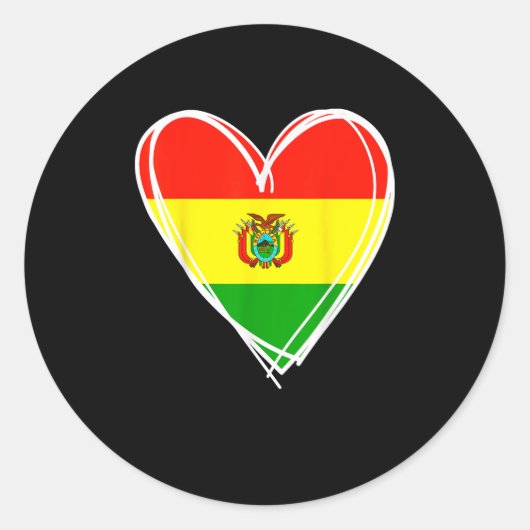 I Liebe Bolivien Cool Bolivien Flag Herzdesign Bol Runder Aufkleber (Vorderseite)