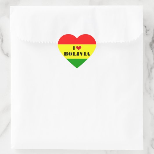 I Liebe Bolivien Herz-Aufkleber (Tasche)