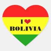 I Liebe Bolivien Herz-Aufkleber (Vorderseite)