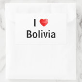I Liebe Bolivien Rechteckiger Aufkleber (Tasche)