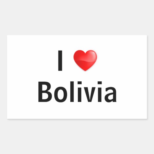 I Liebe Bolivien Rechteckiger Aufkleber (Vorderseite)