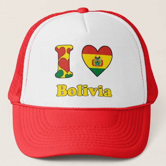 I Liebe Bolivien Truckerkappe (Vorderseite)