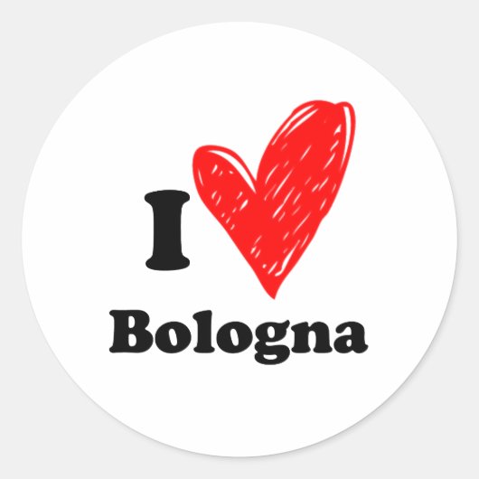 I Liebe Bologna Runder Aufkleber (Vorderseite)
