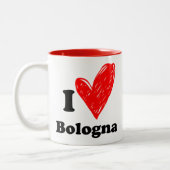 I Liebe Bologna Zwei-Tone-Kaffee-Tasse Zweifarbige Tasse (Links)